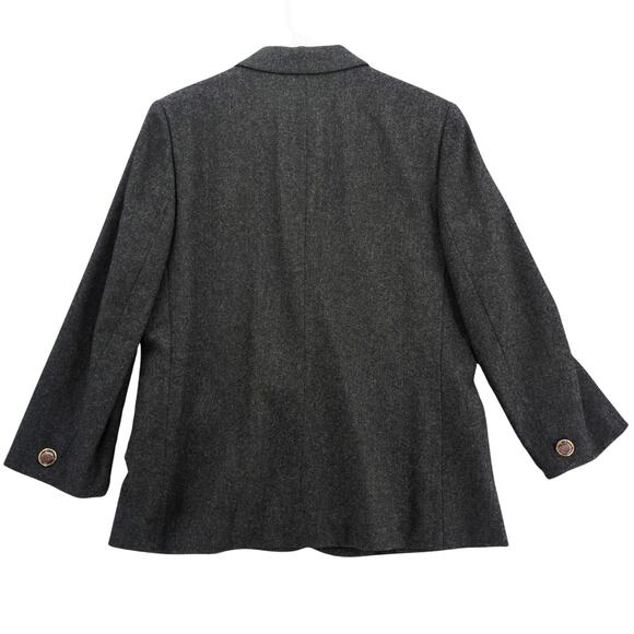 VTG Pendleton Blazer Womens 12 Gray Wool USA Oversized Workwear Career Classic - Picture 2 of 10